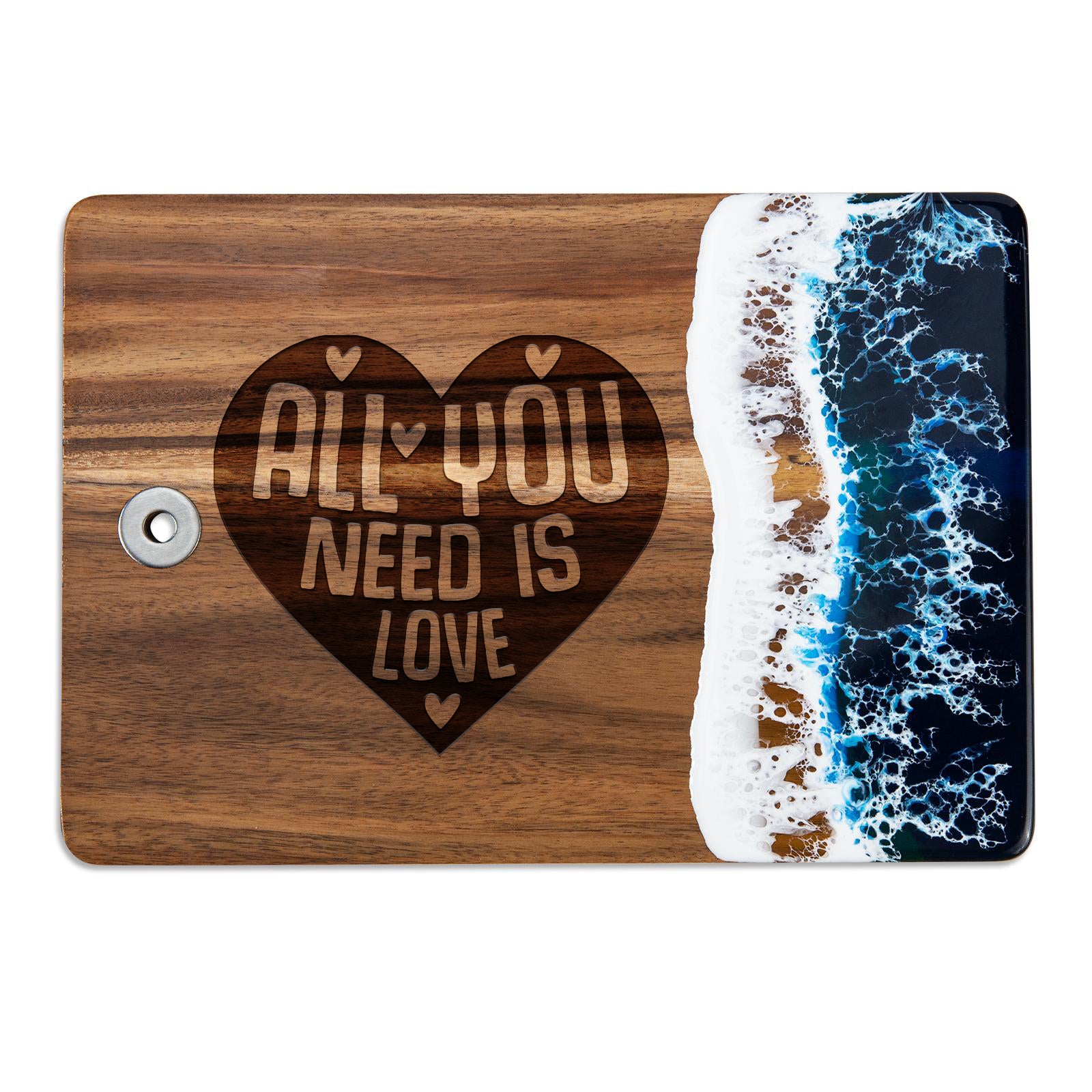 Custom epoxy resin charcuterie board all you need is love handmade wood
