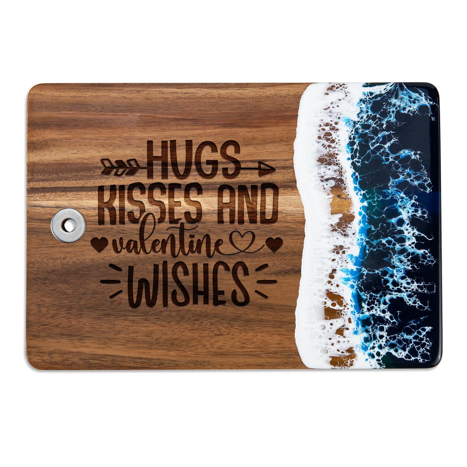 Blue Resin Cutting Board in Valentine theme
