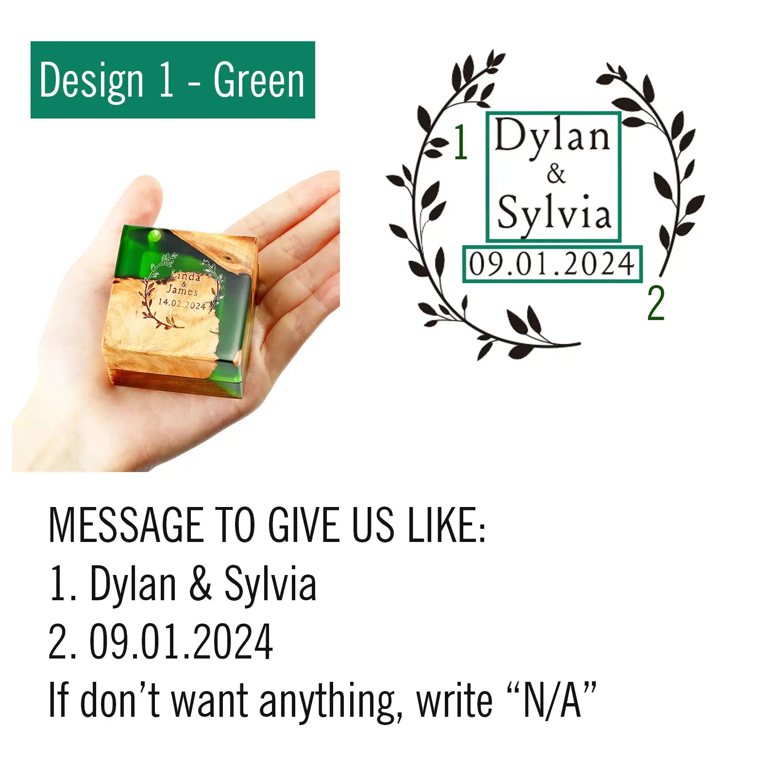 Custom Resin Ring Box - Unique Wood & Epoxy Engagement Ring Holder for Proposals