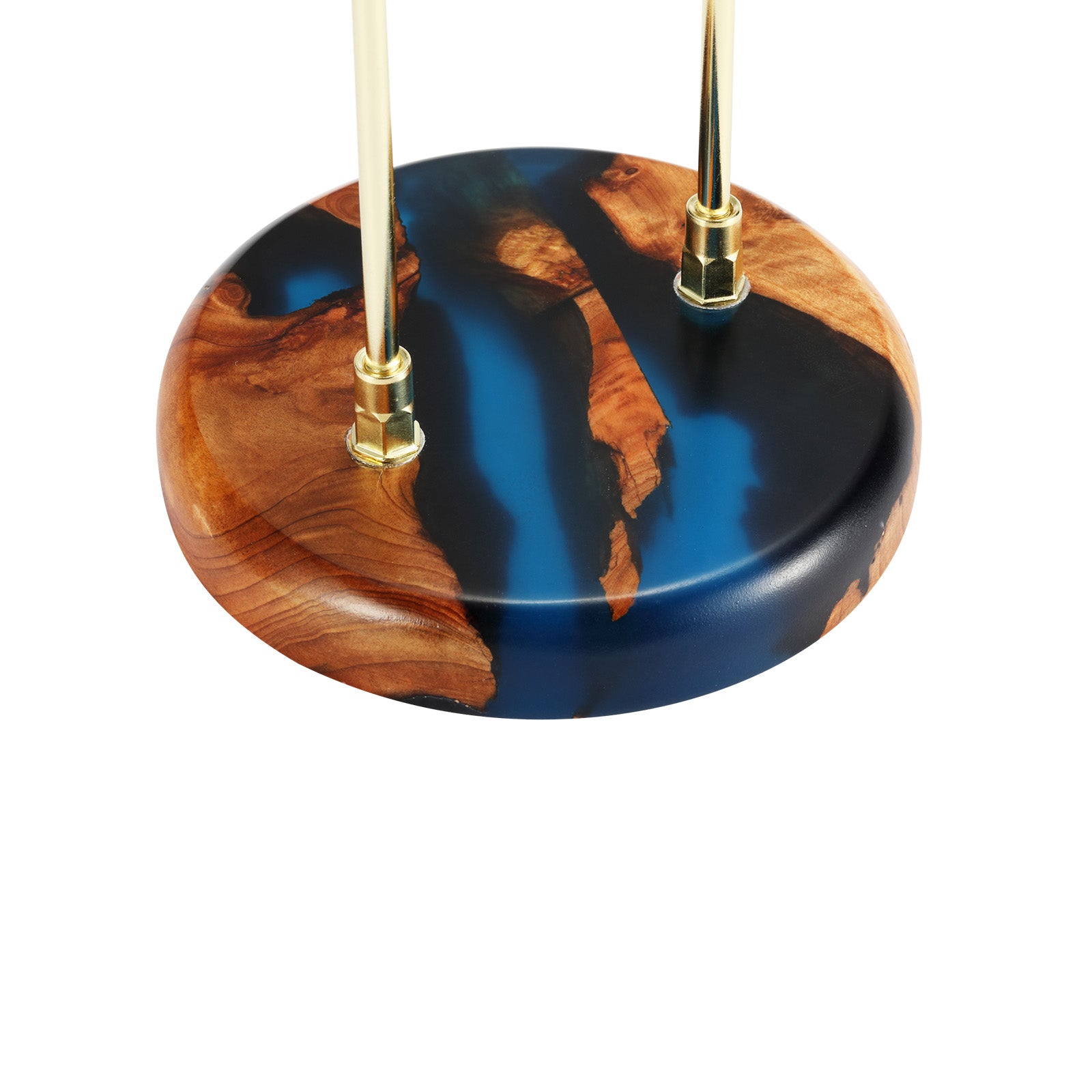Custom epoxy resin headphone holder wood base home office desk decor